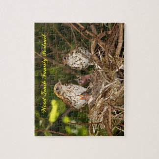 Puzzle, Wood Trush, Familieportret Legpuzzel