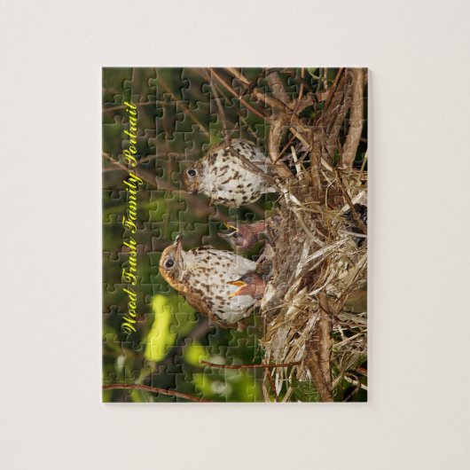 Puzzle, Wood Trush, Familieportret Legpuzzel (Verticaal)