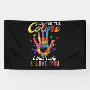 Puzzle World Autism Awareness Maand ziet uw ware Spandoek