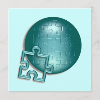Puzzle World Invitation Kaart
