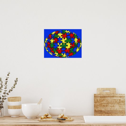 Puzzle World Kaart Poster (Keuken)