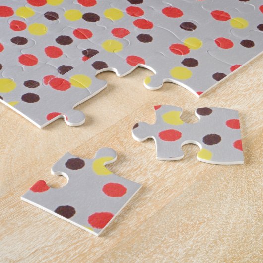 Puzzle - Zwarte kat tegen gekleurde Stippen Legpuzzel (Zijkant)