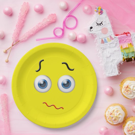 Puzzled Emoji Papieren Bordje (Feest)