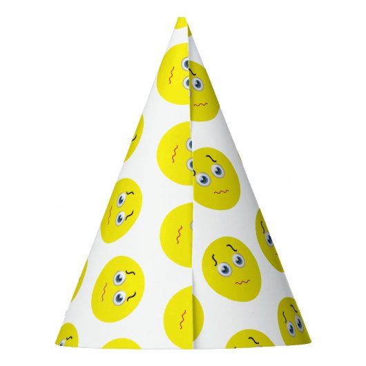 Puzzled Verwarde Emoji Party Feesthoedjes (Achterkant)