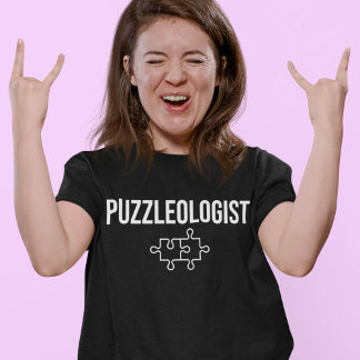 Puzzleoloog Funny Cubes Puzzle Speed Slogan T-shirt