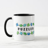 Puzzler met puzzelstukjes mok (Links)