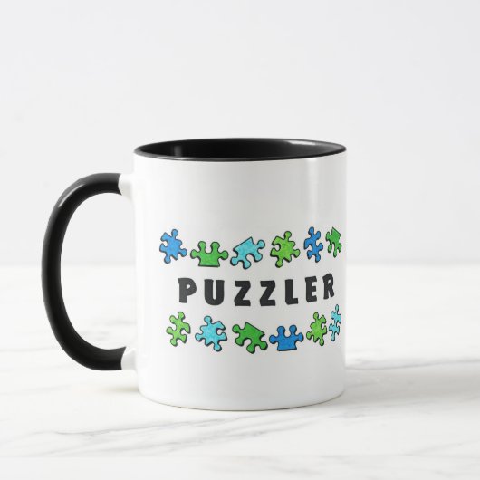 Puzzler met puzzelstukjes mok (Links)