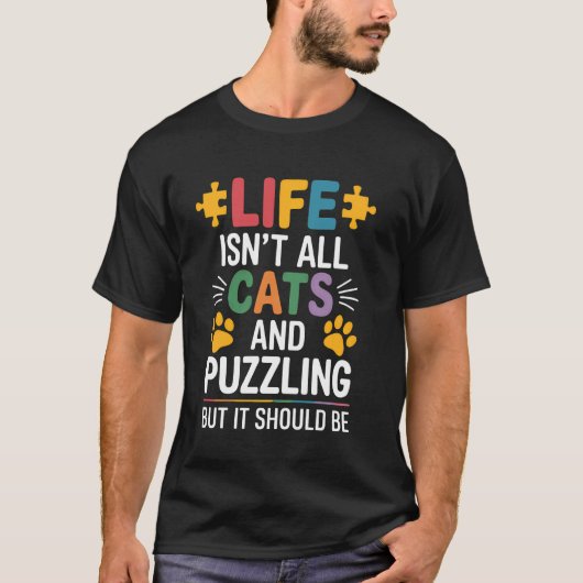 Puzzler Puzzels Katten Grappige Legpuzzel T-shirt (Voorkant)