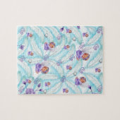 Puzzles Angel Paars Hearts Blue Feathers Legpuzzel (Horizontaal)