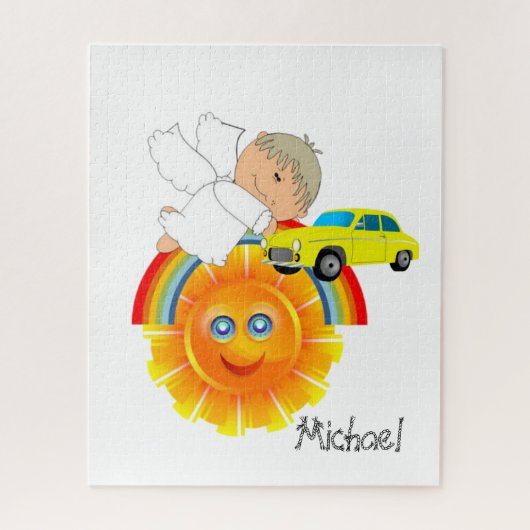 Puzzles Angel Sun Rainbow Cars Legpuzzel (Verticaal)