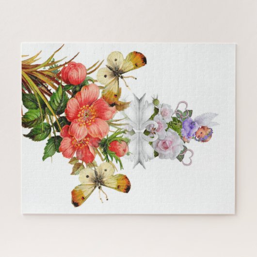 Puzzles Baby Angel Swans Flowers Floral Legpuzzel (Horizontaal)