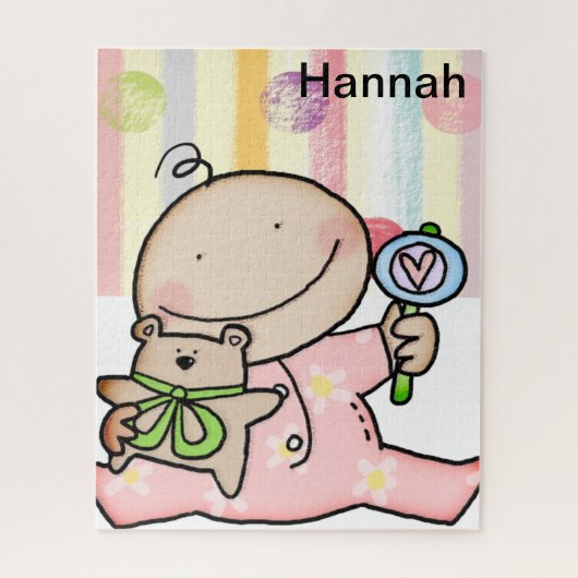 Puzzles Baby Girl Pastel Stripe Legpuzzel (Verticaal)