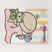 Puzzles Baby Girl Pastel Stripe Legpuzzel (Horizontaal)