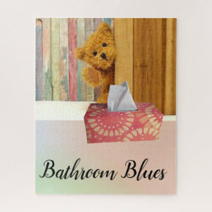 Puzzles Bathroom Blues Teddy Bear Legpuzzel