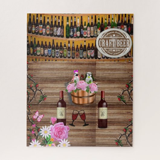 Puzzles Beer Penguin Floral Wine Legpuzzel (Verticaal)