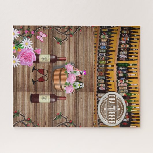 Puzzles Beer Penguin Floral Wine Legpuzzel (Horizontaal)