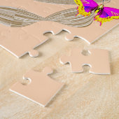 Puzzles Beige Butterfly Floral Legpuzzel (Zijkant)