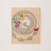 Puzzles Beige Butterfly Floral Legpuzzel (Verticaal)