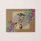 Puzzles Beige Floral Victoriaans Legpuzzel (Horizontaal)