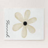 Puzzles Beige Flower Floral. Legpuzzel (Horizontaal)