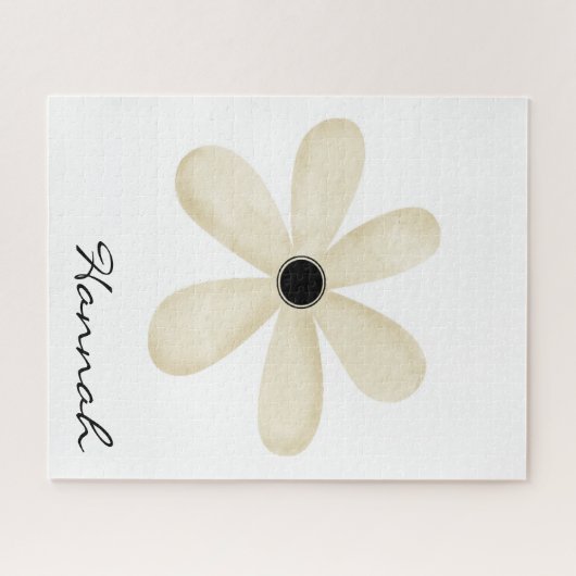 Puzzles Beige Flower Floral. Legpuzzel (Horizontaal)