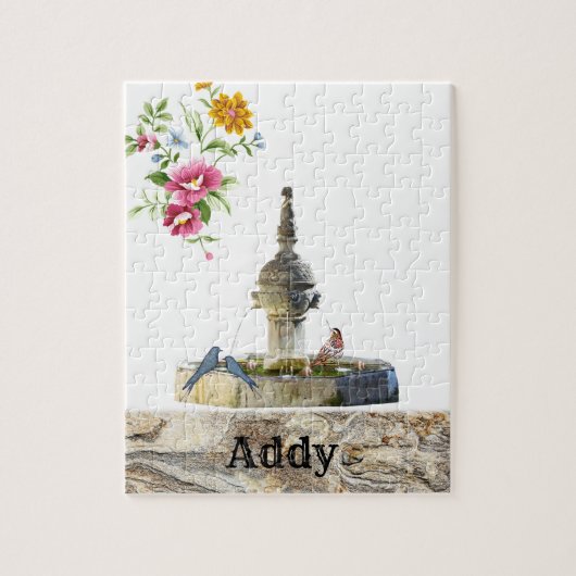Puzzles Birds Fountain Floral Legpuzzel (Verticaal)