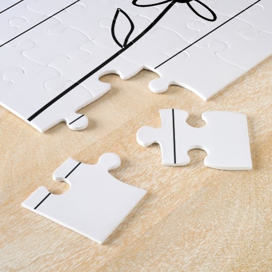 Puzzles Black Flowers Legpuzzel (Zijkant)