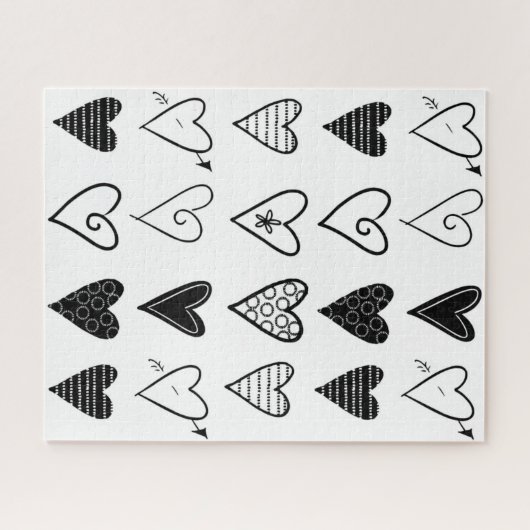 Puzzles Black Hearts Legpuzzel (Horizontaal)