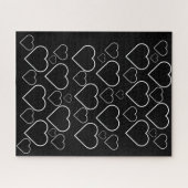 Puzzles Black White Hearts Legpuzzel (Horizontaal)
