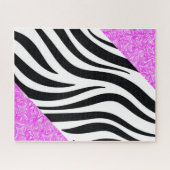 Puzzles Black & White Leopard Paars Pattern Legpuzzel (Horizontaal)