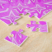 Puzzles Black & White Leopard Paars Pattern Legpuzzel (Zijkant)