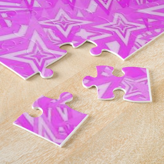 Puzzles Black & White Leopard Paars Pattern Legpuzzel (Zijkant)