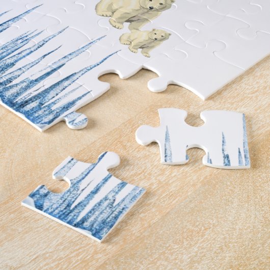 Puzzles Blue Clouds Polar Beren Ice Legpuzzel (Zijkant)