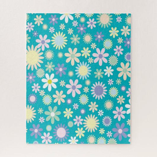 Puzzles Blue Floral Legpuzzel (Verticaal)