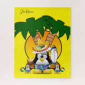 Puzzles Blue Penguin Surfer Sombrero Legpuzzel (Verticaal)