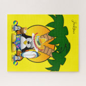 Puzzles Blue Penguin Surfer Sombrero Legpuzzel (Horizontaal)