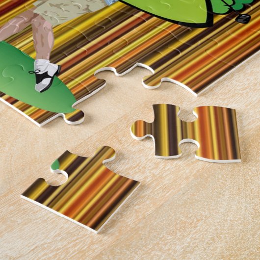 Puzzles Brown White Stripe Golfer Golfer Legpuzzel (Zijkant)