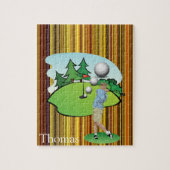 Puzzles Brown White Stripe Golfer Golfer Legpuzzel (Verticaal)