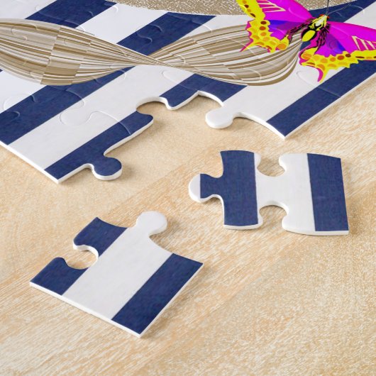 Puzzles Butterfly Floral Stripe Legpuzzel (Zijkant)