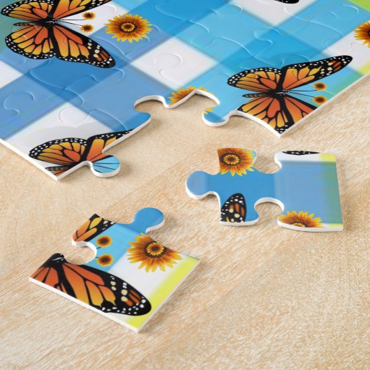 Puzzles Butterfly Yellow Blue Pset Legpuzzel (Zijkant)