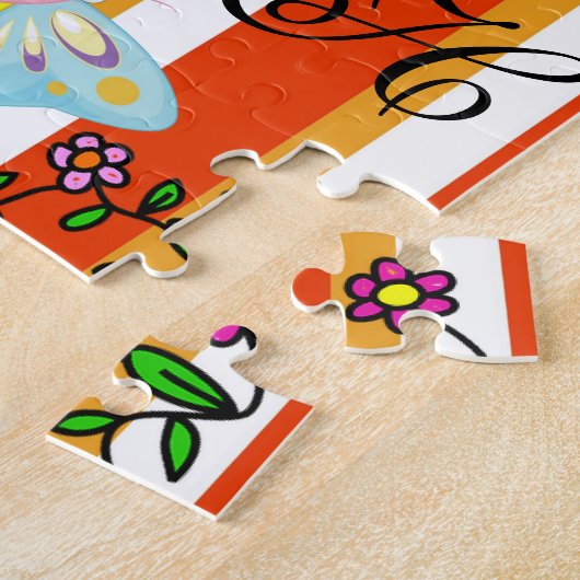 Puzzles Carrots Butterfly Stripe Legpuzzel (Zijkant)