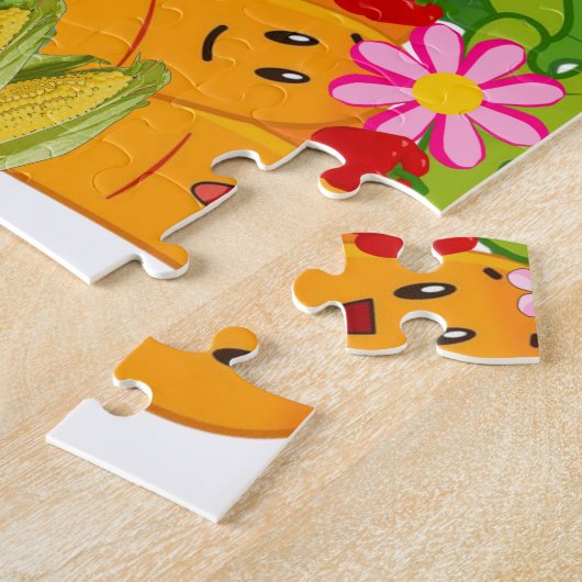 Puzzles Carrots Pees Floral Legpuzzel (Zijkant)