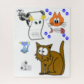 Puzzles Cats Kittens Fish Botten Toilet Paper Legpuzzel (Verticaal)