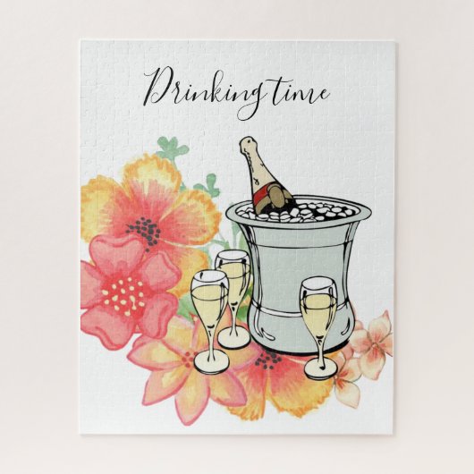 Puzzles Champagne Time Floral Legpuzzel (Verticaal)