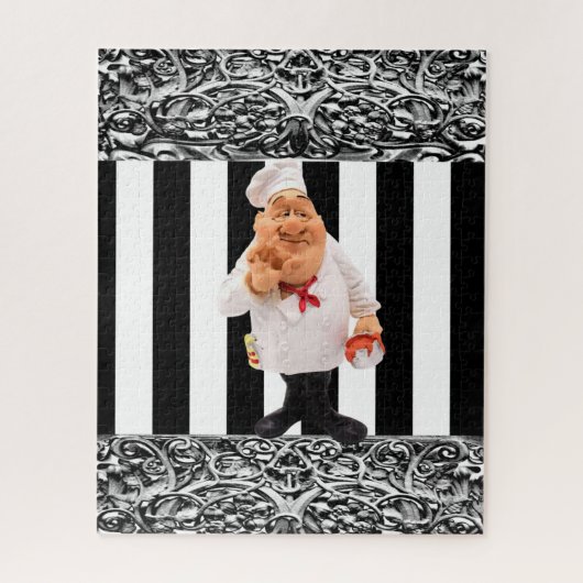 Puzzles Chef Black & White Stripe Legpuzzel (Verticaal)