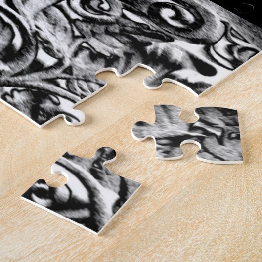 Puzzles Chef Black & White Stripe Legpuzzel (Zijkant)