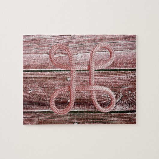 Puzzles Cherry Wood Red Rope Legpuzzel (Horizontaal)