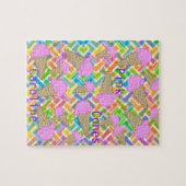 Puzzles Chevron Pink Ice Cream Cones Legpuzzel (Horizontaal)