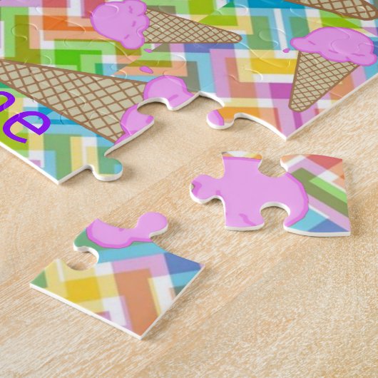Puzzles Chevron Pink Ice Cream Cones Legpuzzel (Zijkant)