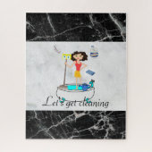Puzzles Cleaning Lady Marble Black Legpuzzel (Verticaal)